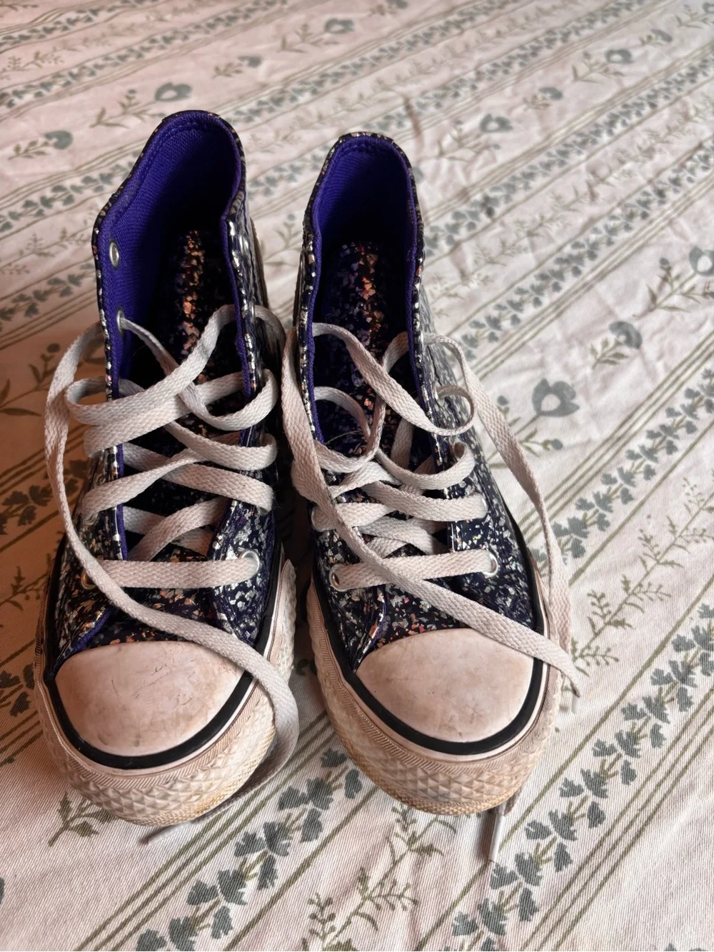 Girls glitter converse high tops